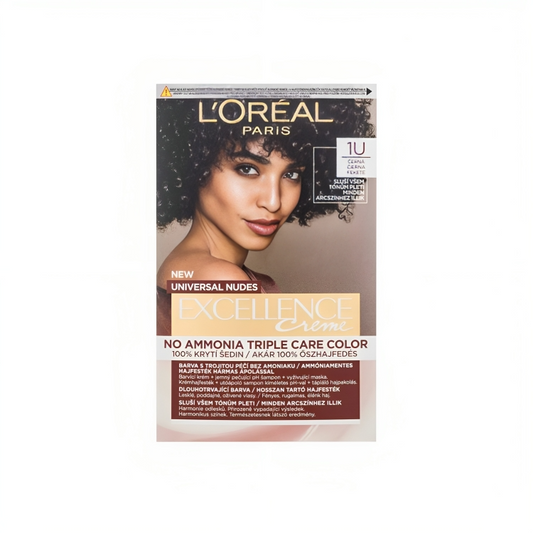 L'Oréal Excellence Crème Tripple Protection - 1U Black Hair Color 48ml